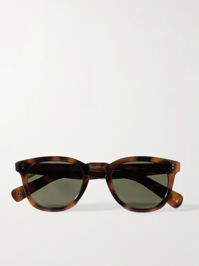 Garrett Leight California Optical Kinney Ii Round-frame Tortoiseshell Acetate Sunglasses In Green