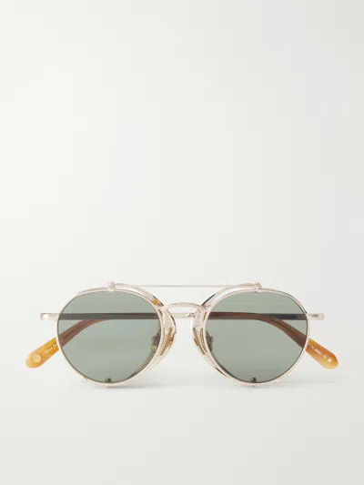 Garrett Leight California Optical Ocampo Round-frame Metal Sunglasses In Green