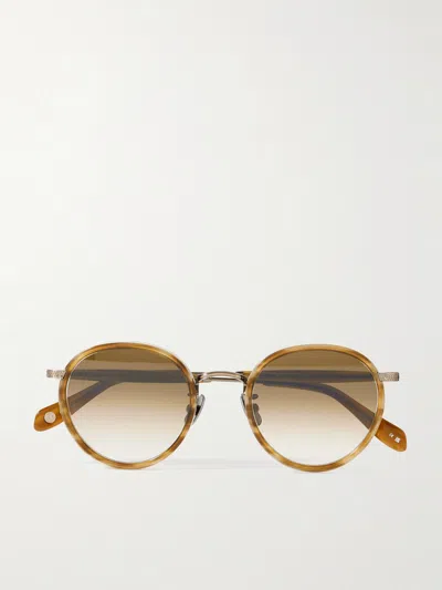 Garrett Leight California Optical Wilson X Sun Round-frame Acetate And Gold-tone Sunglasses In Brown