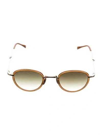 Pre-owned Garrett Leight Cat-eye Gradient Sunglasses In Gold
