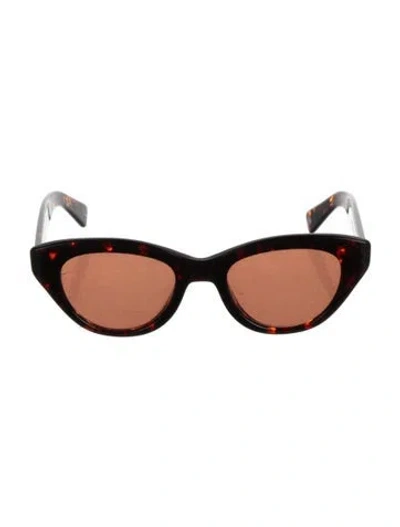 Pre-owned Garrett Leight Cat-eye Mirrored Sunglasses In Brown