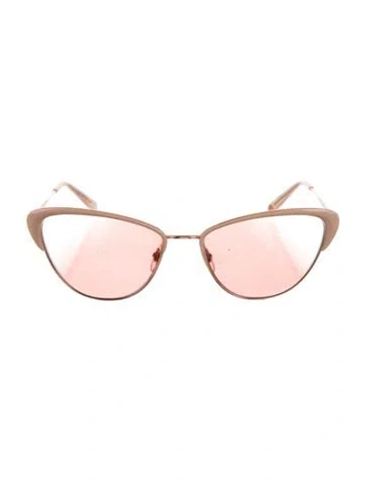 Pre-owned Garrett Leight Cat-eye Mirrored Sunglasses In Pink