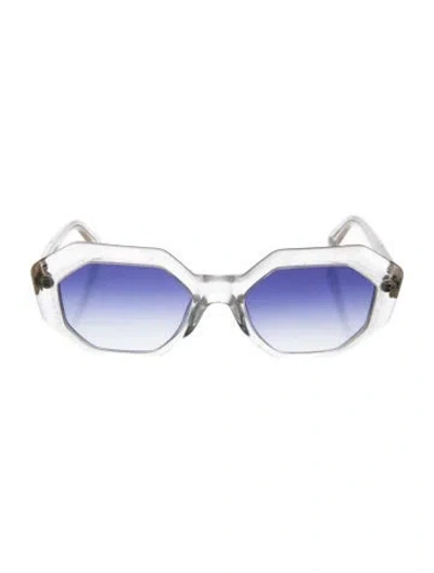 Pre-owned Garrett Leight Cat-eye Mirrored Sunglasses In Transparent