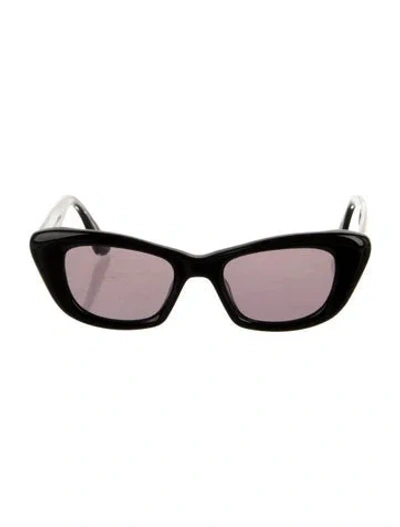Pre-owned Garrett Leight Cat-eye Tinted Sunglasses In Black