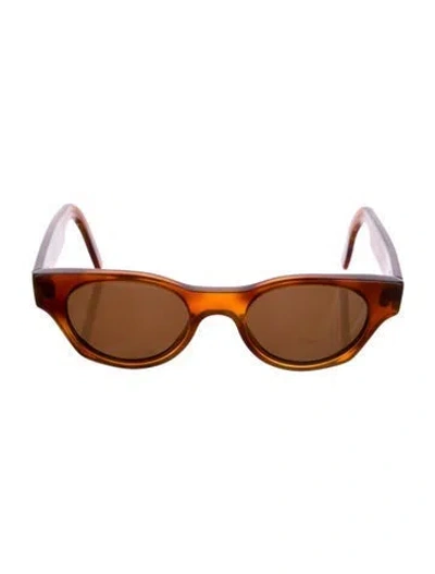 Pre-owned Garrett Leight Cat-eye Tinted Sunglasses In Brown
