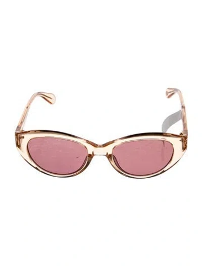 Pre-owned Garrett Leight Cat-eye Tinted Sunglasses In Brown
