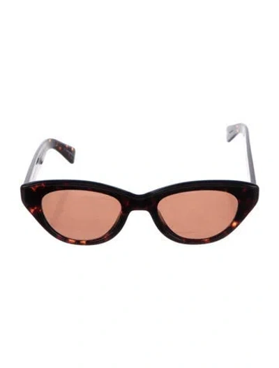 Pre-owned Garrett Leight Cat-eye Tinted Sunglasses In Brown