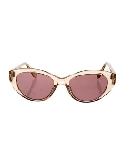 Pre-owned Garrett Leight Cat-eye Tinted Sunglasses In Brown