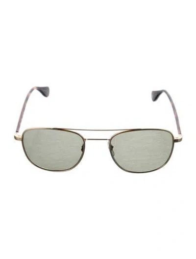 Pre-owned Garrett Leight Clubhouse Ii Round Sunglasses In Gold