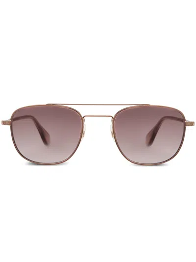 Garrett Leight Clubhouse Ii Sun Rose Gold-brew Sunglasses