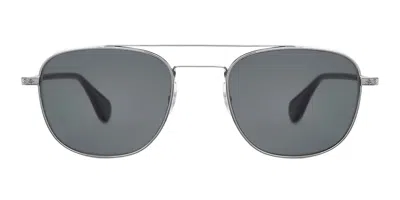 Garrett Leight Clubhouse Ii Sun Sv-bk/bs Men's Sunglasses Silver Size 51