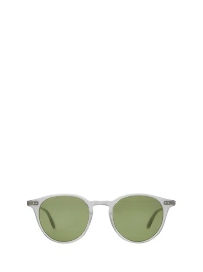 Garrett Leight Men's Clune Sun Keyhole-bridge Round Sunglasses In Gray/green Solid