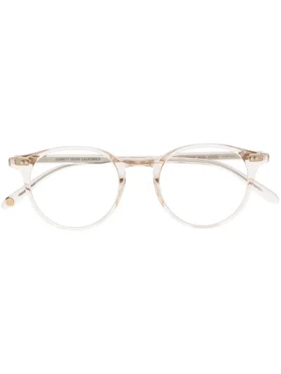 Garrett Leight Clune Transparent Round-frame Glasses In 粉色
