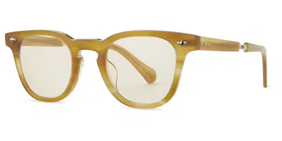 Garrett Leight Dean C Hnytrt-12kg-dem Bge Men's Glasses Tortoiseshell Size 47 - Free Lenses - Blue Light Block Avai In Brown