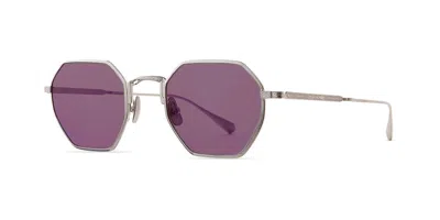 Garrett Leight Eden S Bplt/sfselv Men's Sunglasses Silver Size 47