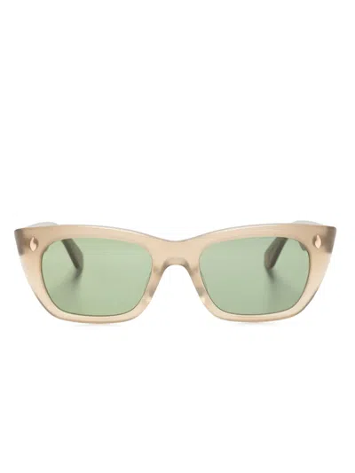 Garrett Leight Geometric-frame Sunglasses In Neutrals