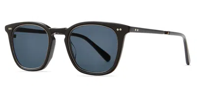Garrett Leight Getty Ii S Bk-gm/lblu Men's Sunglasses Black Size 48