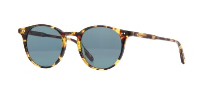 Pre-owned Garrett Leight Gl 3030 Sun White Marigold/brown (teespi/sfmag) Sunglasses In Blue
