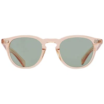 Garrett Leight Glco X Andre Saraiva Sun Veridia Oval Ladies Sunglasses 2082 Pcy/vrd 46 In Pink