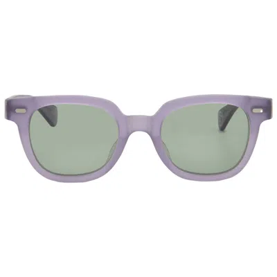 Garrett Leight Glco X Josh Peskowitz Sun Green Square Men's Sunglasses 2146 Mla/grn 47 In Blue