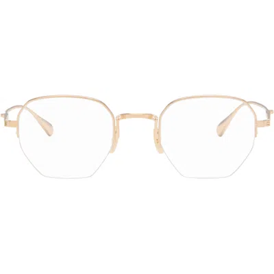 Garrett Leight Gold Alma Glasses In Purple