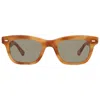 Garrett Leight Grove Sun Green Rectangular Sunglasses 2143 Emt/grn 48 In Brown