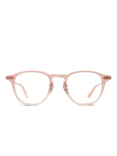 Garrett Leight Hampton J Brille Mit Rundem Gestell In Pink