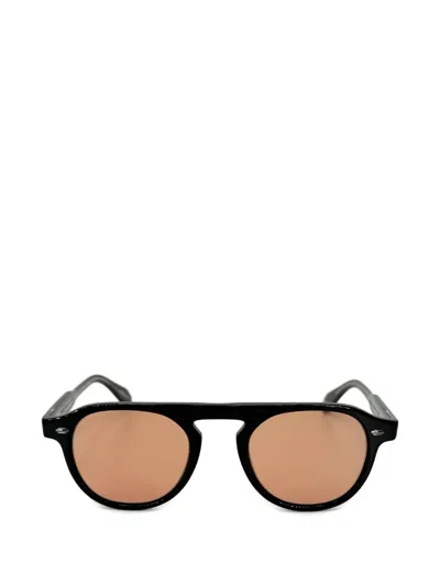 Garrett Leight Harding Round-frame Sunglasses In Black