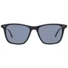 Garrett Leight Hayes Sun Pure Blue Smoke Polarized Square Sunglasses 2141 Bk/pbs Plr 52 In Black