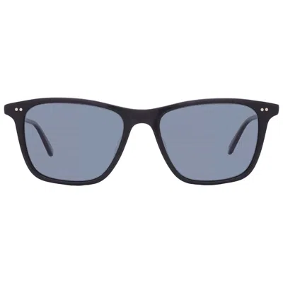 Garrett Leight Hayes Sun Pure Blue Smoke Polarized Square Sunglasses 2141 Bk/pbs Plr 52 In Black
