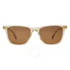 Garrett Leight Hayes Sun Pure Brown Polarized Square Sunglasses 2141 Bre/pbn Plr 52