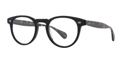 Garrett Leight Hercules Bk-agt Men's Glasses Tortoiseshell Size 46 - Free Lenses - Blue Light Block Available In Black