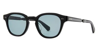 Garrett Leight James S Bk-gm/brittblu Men's Sunglasses Black Size 46