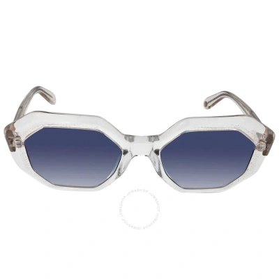 Garrett Leight Jaqueline Semi Flat Ultra Marine Gradient Geometric Ladies Sunglasses 2063 Svst/sfulm In Silver