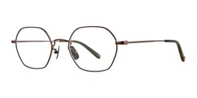 Garrett Leight Kaiser Cg-dgfr Men's Glasses Gold Size 48 - Free Lenses - Blue Light Block Available In Transparent