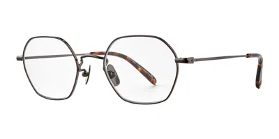Garrett Leight Kaiser Gm-agt Men's Glasses Gunmetal Size 48 - Free Lenses - Blue Light Block Available In Transparent