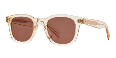 Garrett Leight Kinney Ii Sun Ch/sfprw Men's Sunglasses Yellow Size 47 In Brown