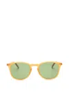 Garrett Leight 키니 라운드 프레임 선글라스 In Green