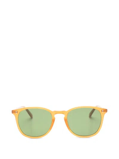 Garrett Leight 키니 라운드 프레임 선글라스 In Green