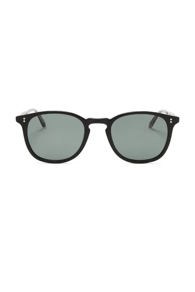 Garrett Leight Kinney Sun Sunglasses In Black,semi-flat Pure Blue Smoke