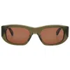 Garrett Leight Laguna Sun Oak Rectangular Sunglasses 2140 Wil/o 50 In Green
