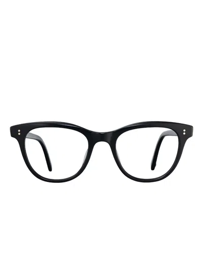 Garrett Leight Loyola Oval-frame Glasses In Black