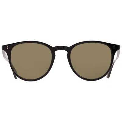 Garrett Leight Manzanita Sun Green Oval Sunglasses 2151 Bk/grn 50 In Animal Print