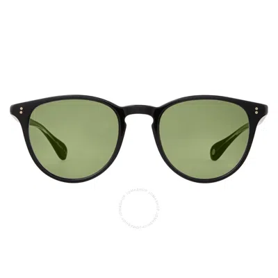 GARRETT LEIGHT GARRETT LEIGHT MANZANITA SUN GREEN OVAL SUNGLASSES 2151 BK/GRN 50