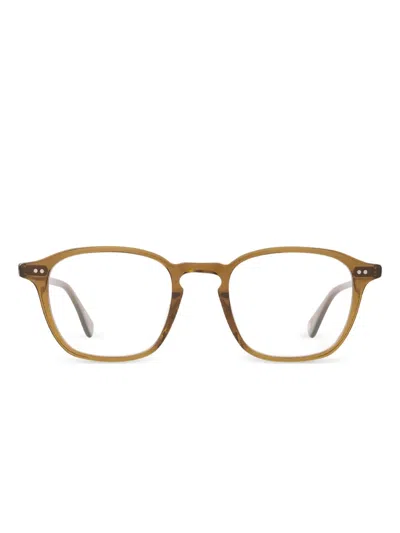 Garrett Leight Markus Brille Mit Eckigem Gestell In Brown