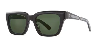 Garrett Leight Maven S Bk-pw/sfg15 Men's Sunglasses Black Size 52