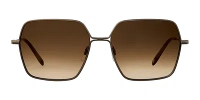 Garrett Leight Meadow Sun Atg-vinbrt/brntg Men's Sunglasses Gold Size 56 In Black