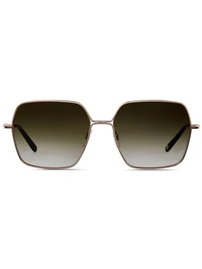 Garrett Leight Meadow Sunglasses In Gold-douglas Fir/olive Gradient