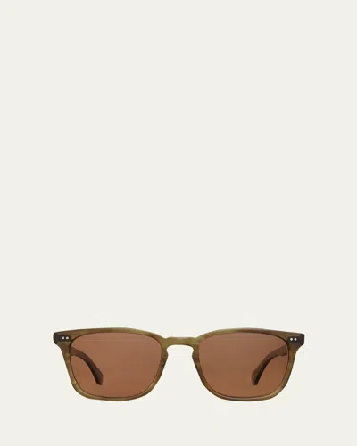 Garrett Leight Men's Earvin Acetate Square Sunglasses In Neutral