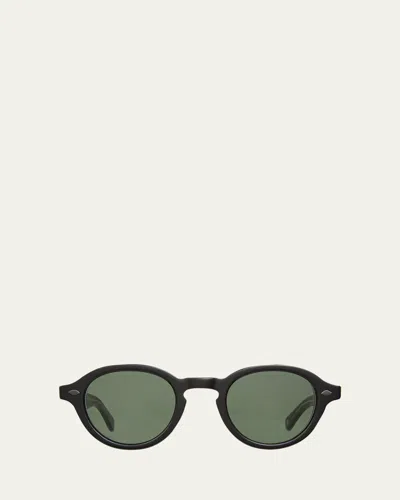 Garrett Leight Men's Flipper Acetate Round Sunglasses In Neutral